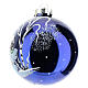 Blown glass ball 8 cm with night landscape with snow s2