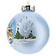 Weihnachtskugel, Grundton hellblau, Winterlandschaft, 80 mm s2