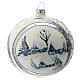 White Christmas tree ball 12 cm with snowy town s1