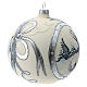 White Christmas tree ball 12 cm with snowy town s3