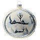 White Christmas tree ball 12 cm with snowy town s4