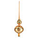 Gold coloured Christmas tree topper with golden decorations s3
