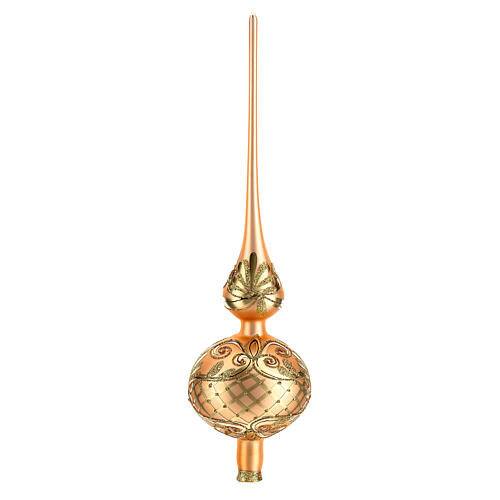 Finial tree topper, golden coloured with gold decorations 3