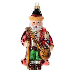 Blown glass ornaments: Blown glass Christmas ornament, Santa Claus in Germany