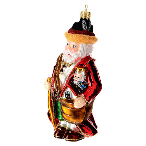 Blown glass Christmas ornament, Santa Claus in Germany 3