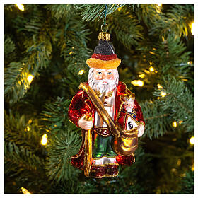 Pai Natal alemão enfeite árvore Natal vidro soprado