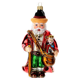 German Santa Claus blown glass Christmas tree ornament