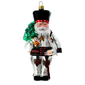 Polish Santa Claus blown glass Christmas ornament