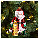 Blown glass Christmas ornament, Santa Claus in England s2