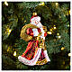 Santa Claus Christmas ornament in blown glass, red and gold s2
