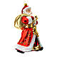 Santa Claus Christmas ornament in blown glass, red and gold s4