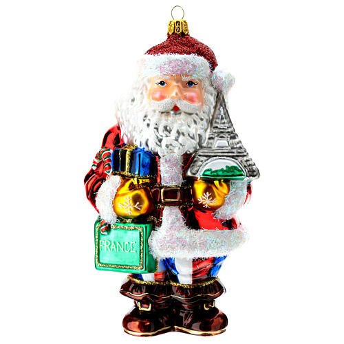 Blown glass Christmas ornament, Santa Claus in France 1