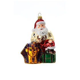 Weihnachtsmann mit Maske des Tutanchamun, Weihnachtsbaumschmuck aus mundgeblasenem Glas