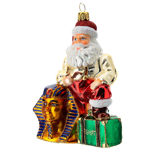 Blown glass Christmas ornament, Santa Claus in Egypt 2