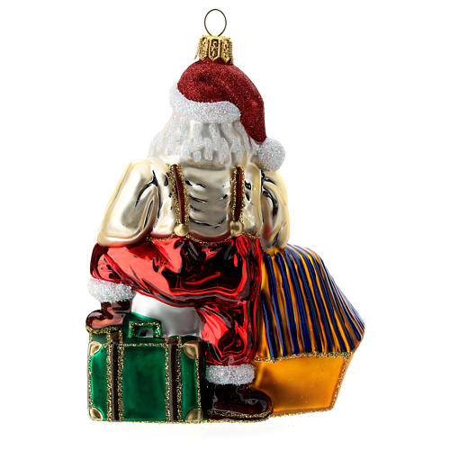 Blown glass Christmas ornament, Santa Claus in Egypt 4