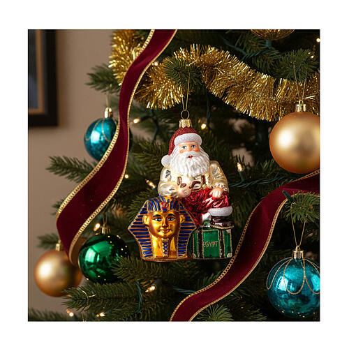 Blown glass Christmas ornament, Santa Claus in Egypt 2