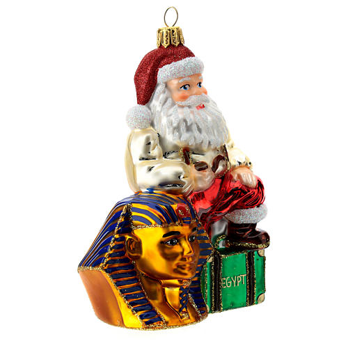 Papá Noel en Egipto adorno árbol de Navidad vidrio soplado 3