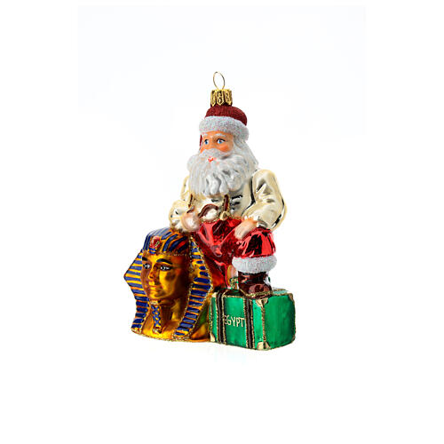 Papá Noel en Egipto adorno árbol de Navidad vidrio soplado 3