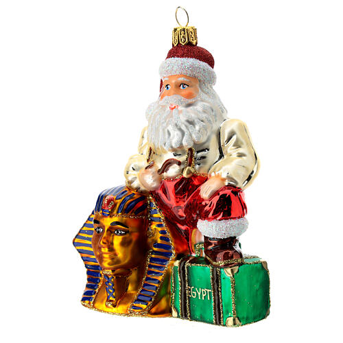 Santa Claus in Egypt Christmas blown glass ornament 2