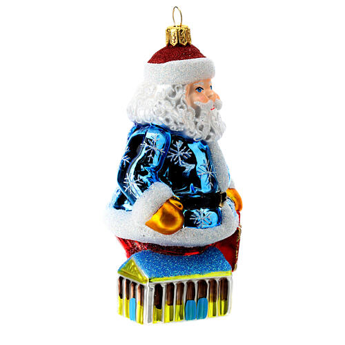 Blown glass Christmas ornament, Santa Claus in Greece 4