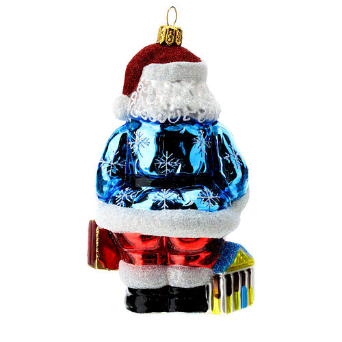 Blown glass Christmas ornament, Santa Claus in Greece 5