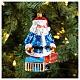 Blown glass Christmas ornament, Santa Claus in Greece s2