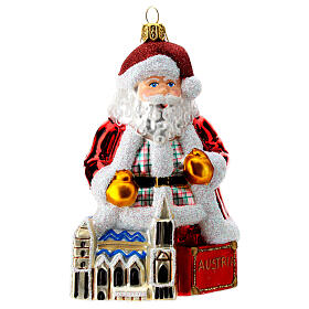 Austrian Santa Claus blown glass Christmas ornament