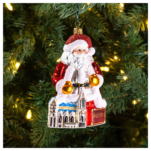 Austrian Santa Claus blown glass Christmas ornament 2