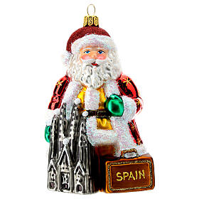 Weihnachtsmann mit Sagrada Família, Weihnachtsbaumschmuck aus mundgeblasenem Glas