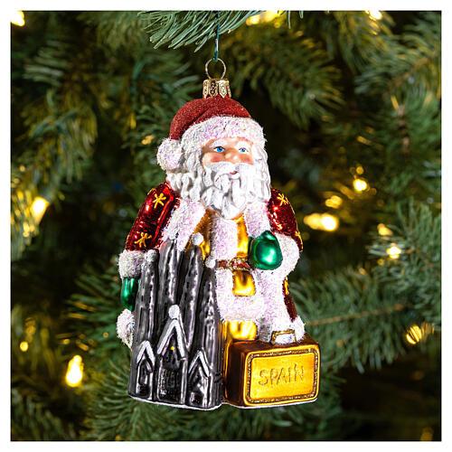 Blown glass Christmas ornament, Santa Claus in Spain 2
