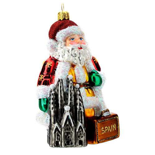 Blown glass Christmas ornament, Santa Claus in Spain 4