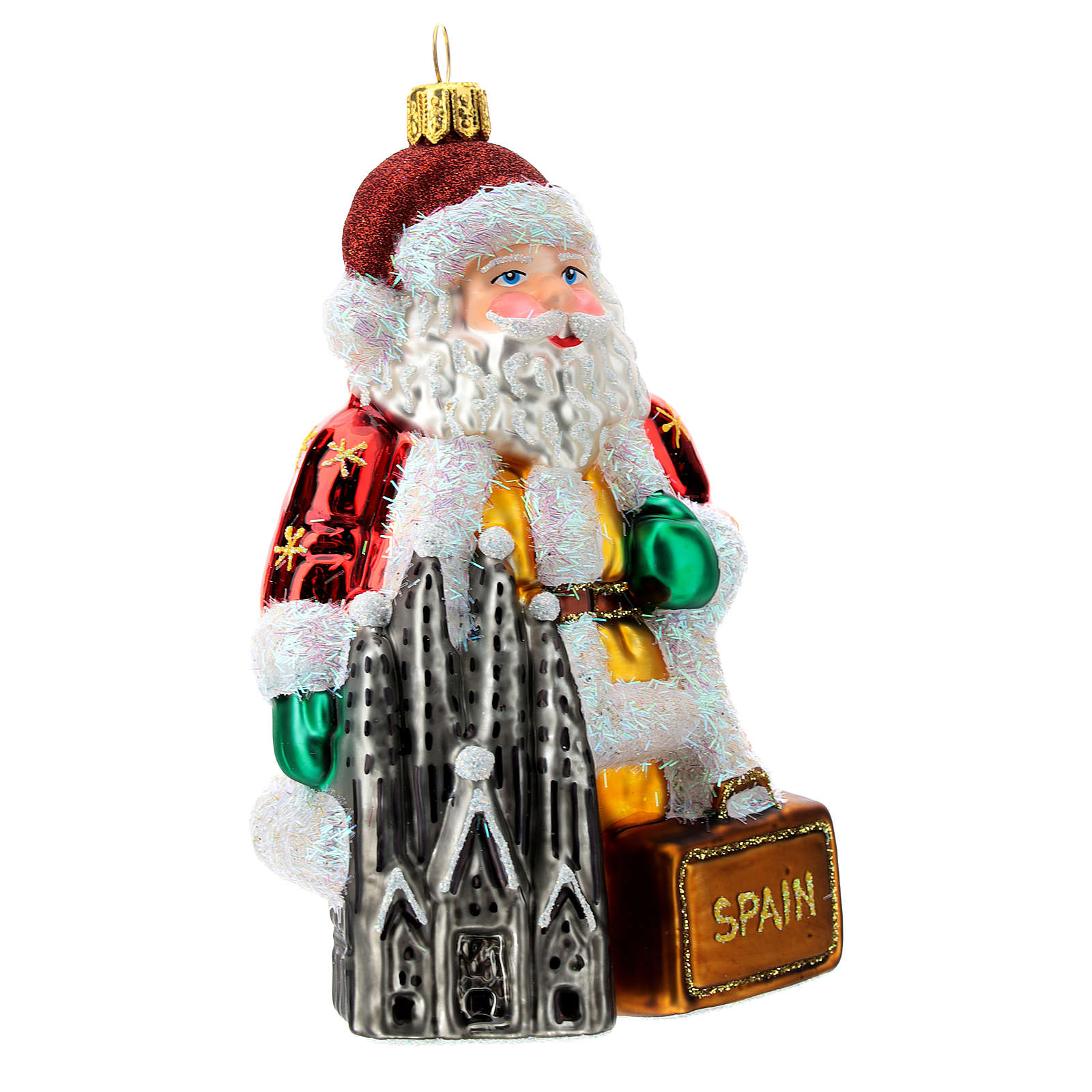 Décoration De Noël En Verre - Petit Père Noël Mercury Rouge, Environ 10,5 Cm, Artisanat Allemand Krebs Glas Lauscha, Style Nostalgique