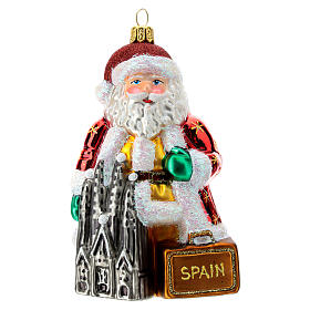 Spanish Santa Claus blown glass Christmas ornament