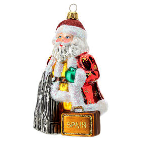 Spanish Santa Claus blown glass Christmas ornament