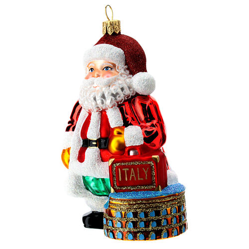 Weihnachtsmann mit Kolosseum, Weihnachtsbaumschmuck aus mundgeblasenem Glas 3