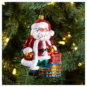 Blown glass Christmas ornament, Santa Claus in Italy