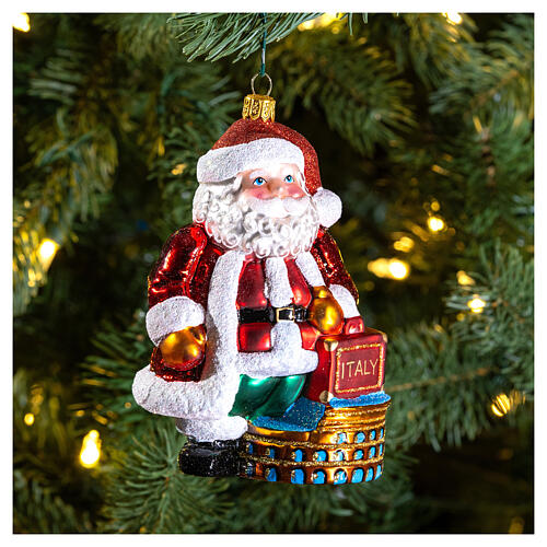 Blown glass Christmas ornament, Santa Claus in Italy 2