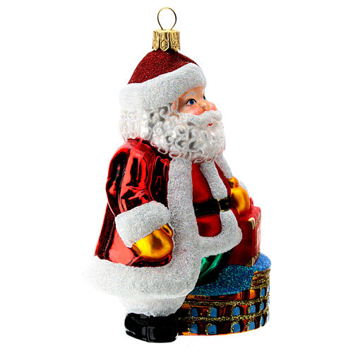Blown glass Christmas ornament, Santa Claus in Italy 4