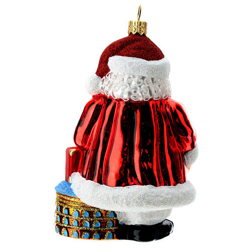 Blown glass Christmas ornament, Santa Claus in Italy 5