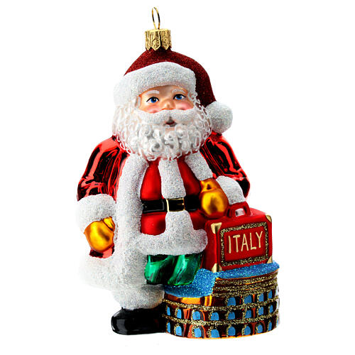 Italian Santa Claus blown glass Christmas ornament 1