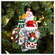 Blown glass Christmas ornament, Santa Claus on elephant s2