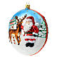 Flache Kugel Nordpol und Weihnachtsmann neben Kamin, Weihnachtsbaumschmuck aus mundgeblasenem Glas s3