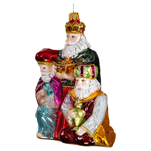 Heilige drei Könige, Weihnachtsbaumschmuck aus mundgeblasenem Glas 3
