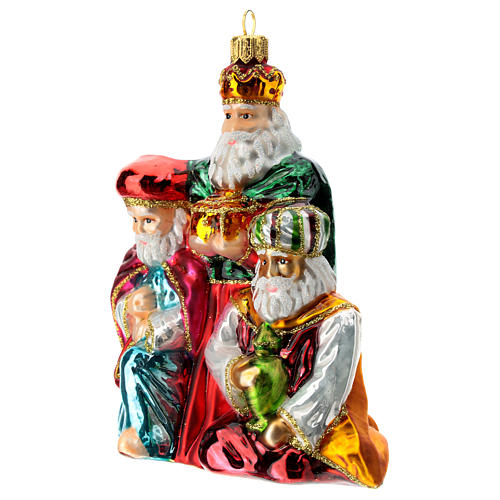 Palla Natale per albero vetro rosso oro 8 cm | vendita online su HOLYART