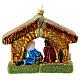 Blown glass Christmas ornament, Nativity with shack s4