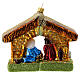 Nativité cabane décoration pour sapin Noël verre soufflé s6