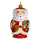 Blown glass Christmas ornament, Santa Claus Russian doll s1