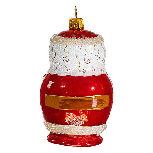 Rissian style Santa blown glass Christmas ornament 5