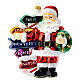 Blown glass Christmas ornament, Santa Claus with street sings s1