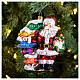 Santa with direction signs blown glass Christmas ornament s2